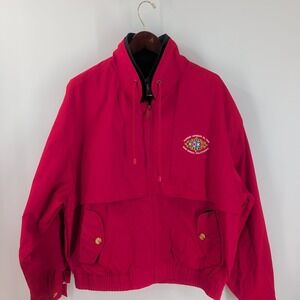 Vtg 90,s Super Bowl XXXII San Diego Gear For Sports Mens Red Full Zip Jacket XL